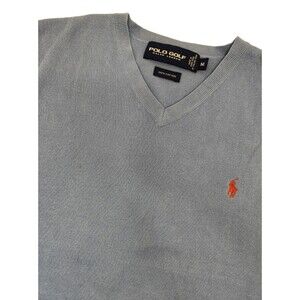 Polo‎ Golf Ralph Lauren Sweater Vest Men's M Light Blue Sleeveless V-Neck Cotton